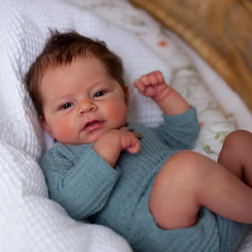 Full Body Silicone Reborn Baby Doll 12"/16" Ultra Realistic Newborn —Ansel, photograph 6