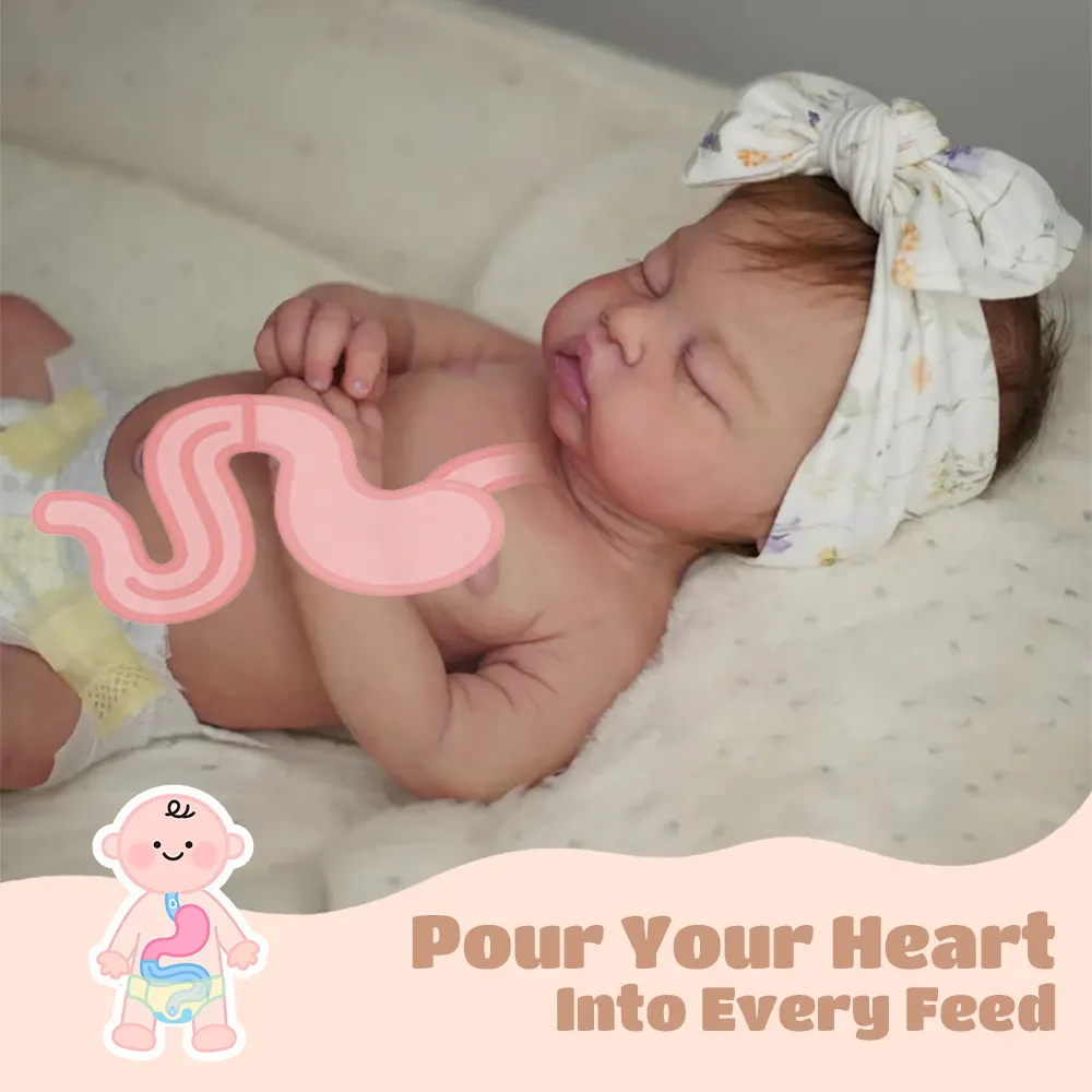 Full Body Silicone with Drink & Wet 12" & 16" Asleep Newborn Girl Reborn Baby Doll