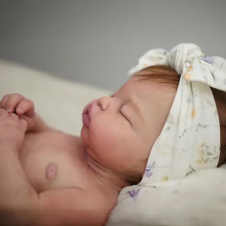 Full Body Silicone with Drink & Wet 12" & 16" Asleep Newborn Girl Reborn Baby Doll, photograph 5