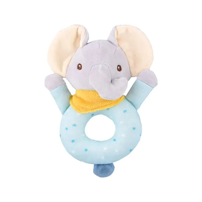 Grey Blue Elephant Fabric Rattle Suitable for Reborn Baby Doll Clothes Accessories