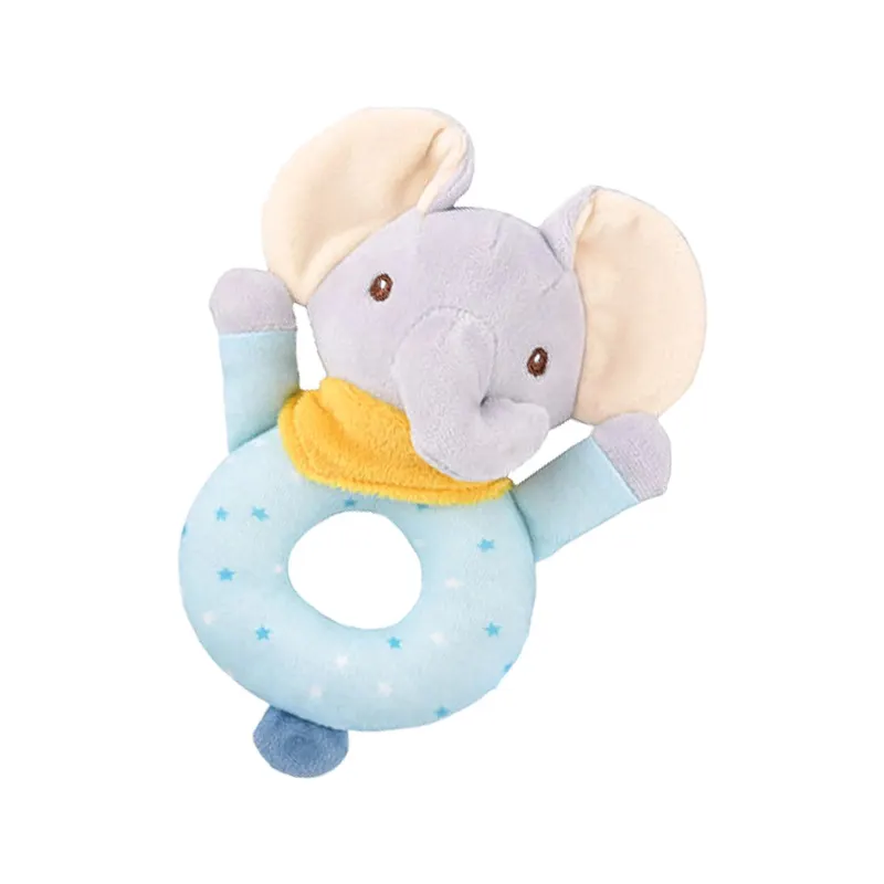 Grey Blue Elephant Fabric Rattle Suitable for Reborn Baby Doll Clothes Accessories, photograph 2