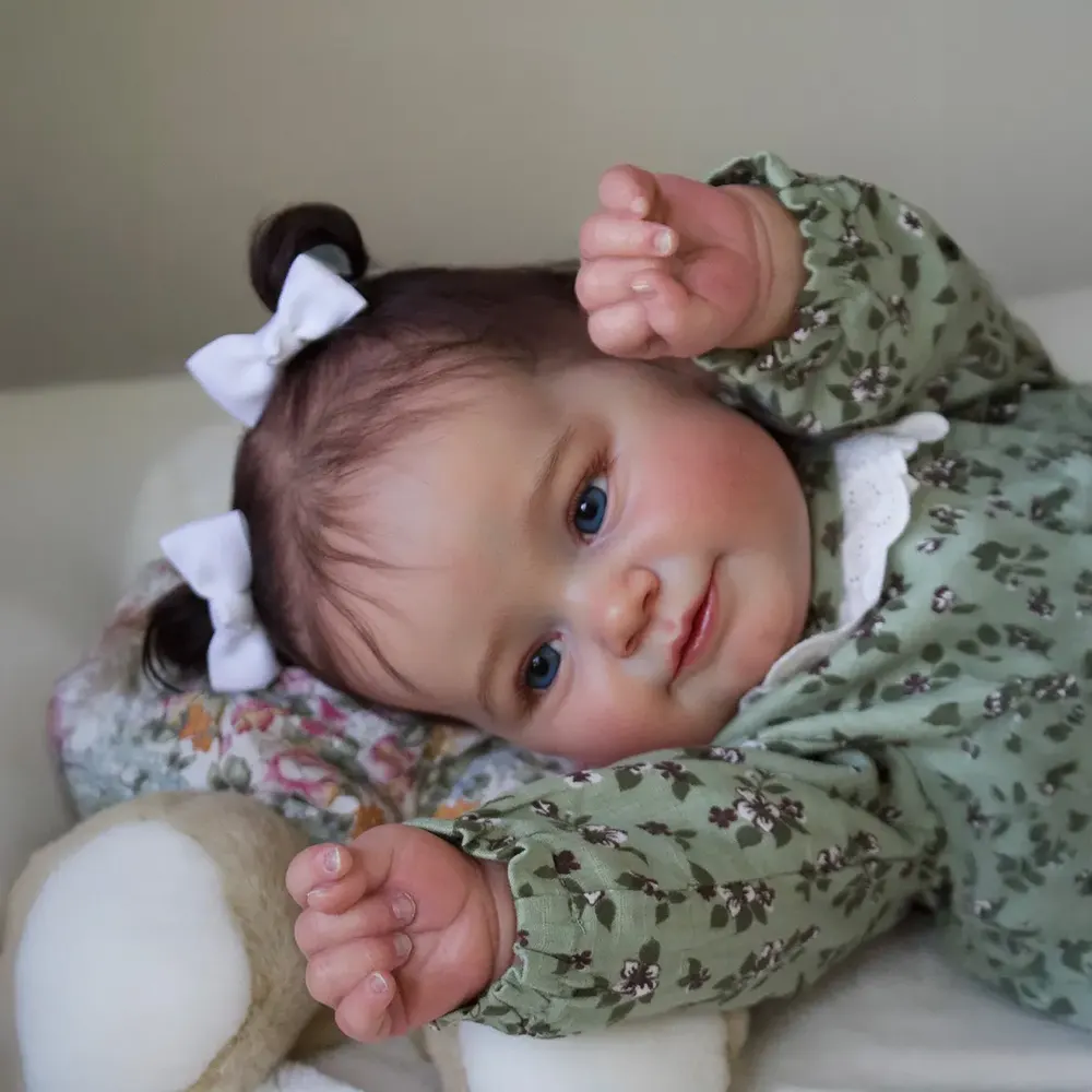 Heartbeat 20" Awake Reborn Baby Doll with Bright Brown Eyes, photograph 2