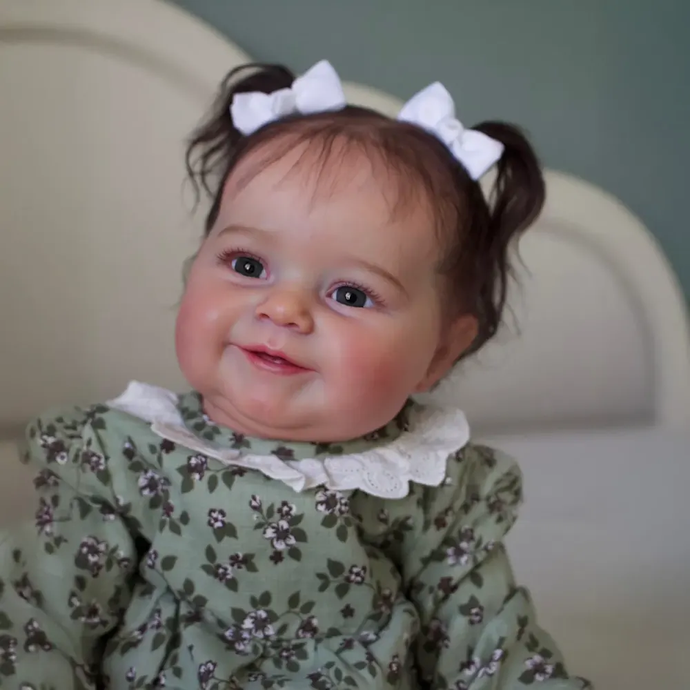 Heartbeat 20" Awake Reborn Baby Doll with Bright Brown Eyes, photograph 3