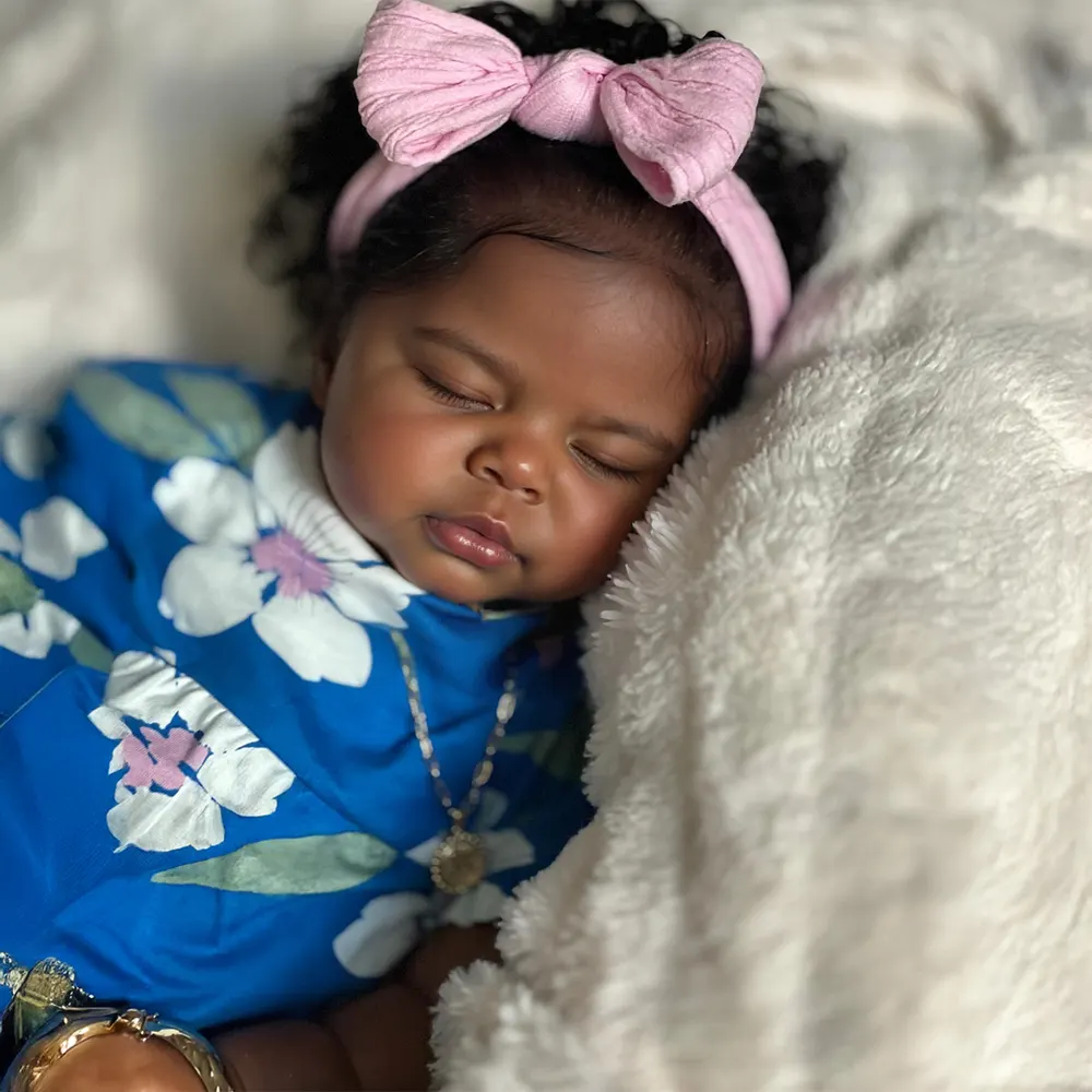 Heartbeat & Breath 20" African American Reborn Baby Doll Newborn Girl Doll, photograph 4