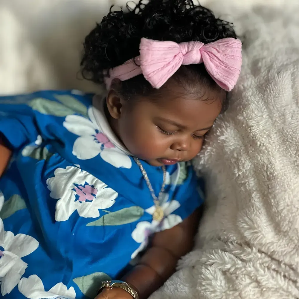 Heartbeat & Breath 20" African American Reborn Baby Doll Newborn Girl Doll, photograph 5