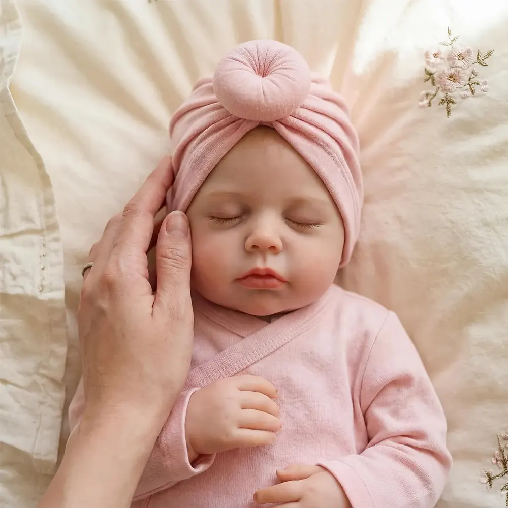 Heartbeat & Breath 20" Sleeping Reborn Baby Doll crafted with Cuddly Vinyl Feel, photograph 2