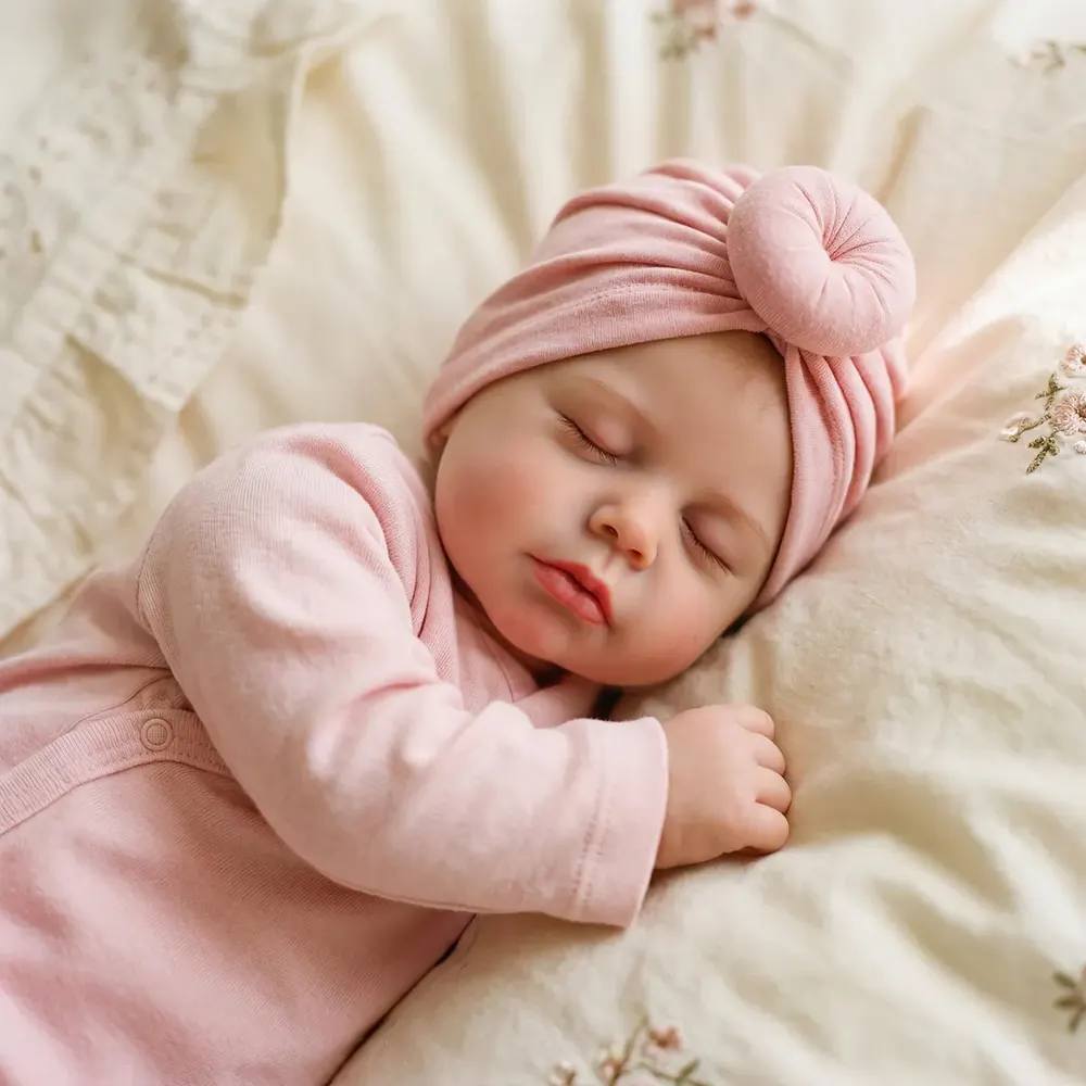 Heartbeat & Breath 20" Sleeping Reborn Baby Doll crafted with Cuddly Vinyl Feel, photograph 4