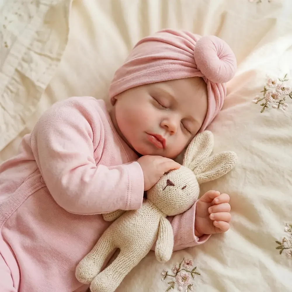 Heartbeat & Breath 20" Sleeping Reborn Baby Doll crafted with Cuddly Vinyl Feel, photograph 5