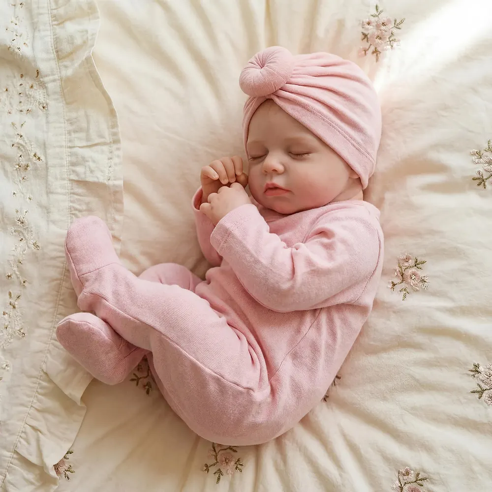 Heartbeat & Breath 20" Sleeping Reborn Baby Doll crafted with Cuddly Vinyl Feel, photograph 6