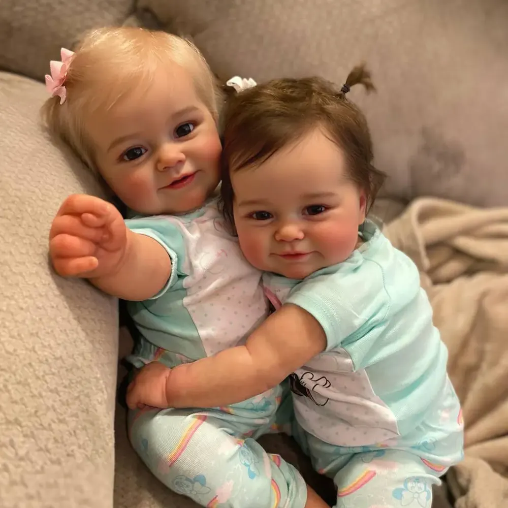 Heartbeat Coos 20" Reborn Twins Baby Doll with Lifelike Breathing Rhythm
