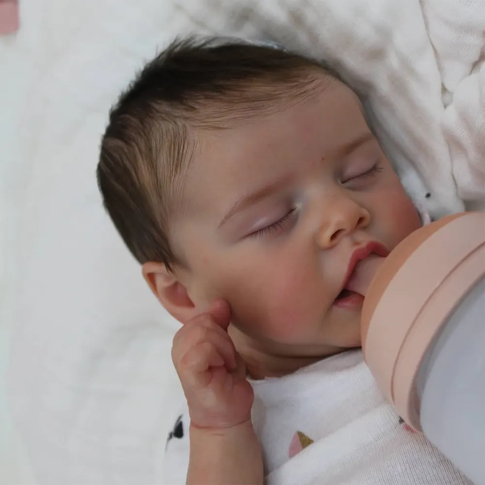 Heartbeat Coos & Breath 17" Newborn Sleeping Lifelike Reborn Baby Girl Doll, photograph 2
