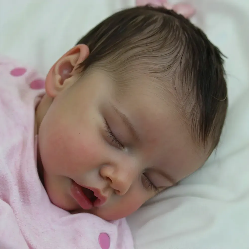 Heartbeat Coos & Breath 17" Newborn Sleeping Lifelike Reborn Baby Girl Doll, photograph 3