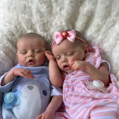 Heartbeat Coos & Breath 17" Realistic Reborn Baby Doll Twins with Lifelike Soothing
