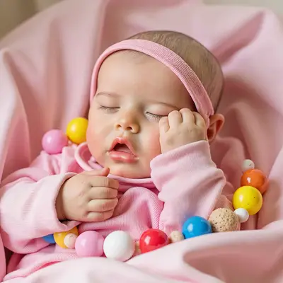 Heartbeat Coos & Breath Sleeping Reborn Baby Girl with Rosy Cheek