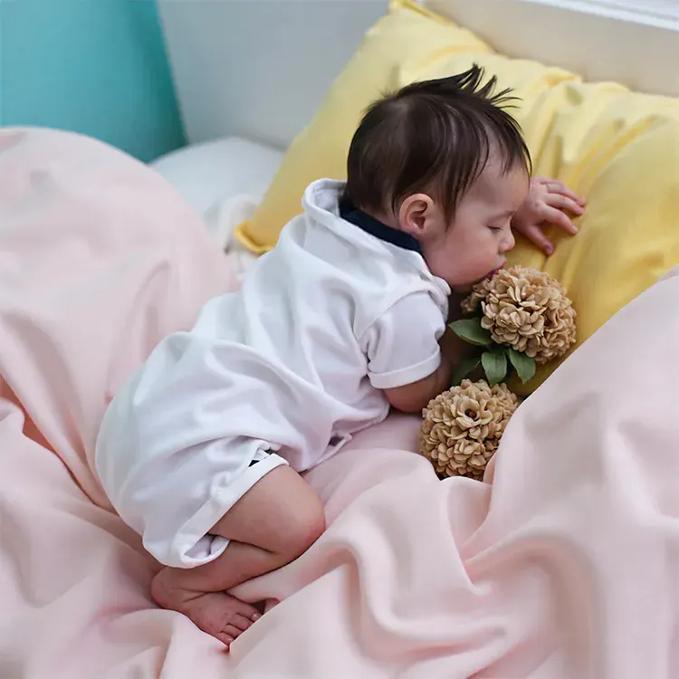Eyes Blinking 17" Real Lifelike Sleeping Silicone Reborn Newborn Baby Doll Girl, photograph 6