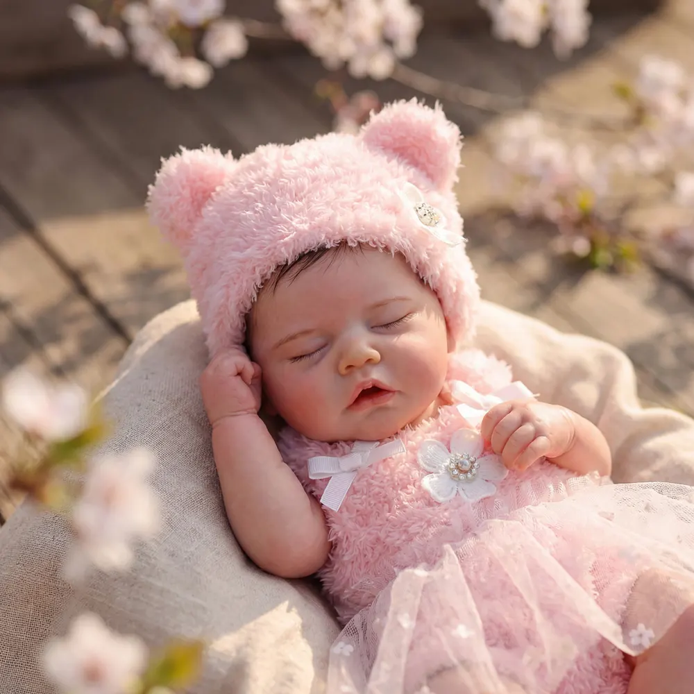 Heartbeat Reborn Baby Dolls in 17", Newborn Girl with Soft Touch Cloth Body, photograph 2