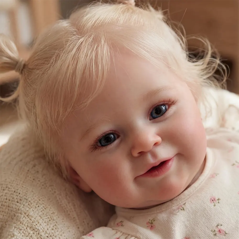 Heartbeat Reborn Baby Dolls with Blonde Hair, 20" Toddler Girl with Sweet Smile, photograph 3