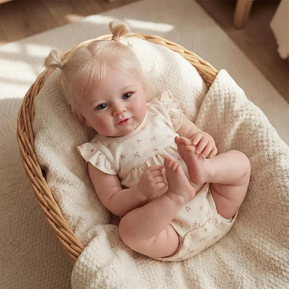 Heartbeat Reborn Baby Dolls with Blonde Hair, 20" Toddler Girl with Sweet Smile, photograph 4
