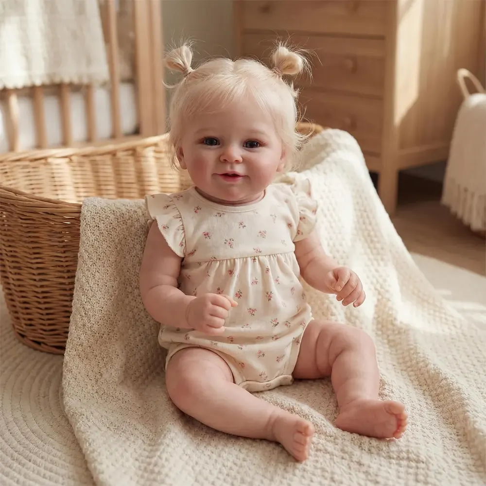 Heartbeat Reborn Baby Dolls with Blonde Hair, 20" Toddler Girl with Sweet Smile, photograph 5