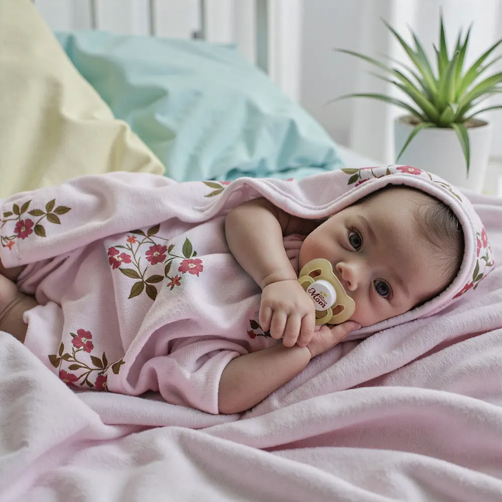 Heartbeat & Sound 18" Lifelike Reborn Baby Girl Tardefa Has Realistic Skin Blue, photograph 2