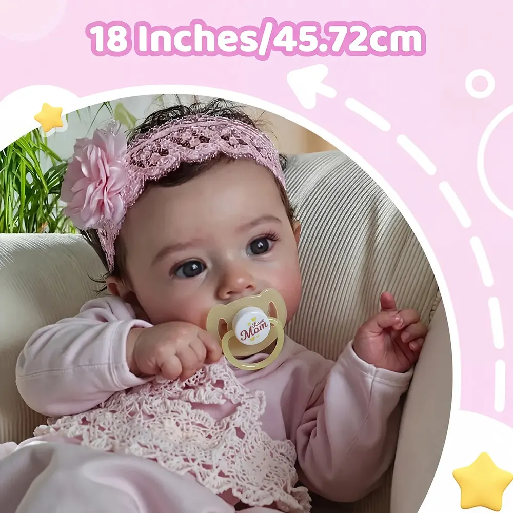 Heartbeat & Sound 18" Lifelike Reborn Baby Toddler Girl Grema Has Realistic Skin, photograph 4