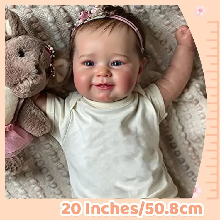 Heartbeat & Sound 20" Awake Handmade Reborn Baby Doll Realistic Reborn Baby, photograph 5