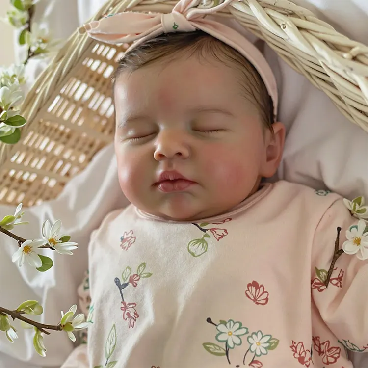 Heartbeat & Sound 20" Handmade Lifelike Reborn Newborn Baby Sleeping Girl, photograph 2