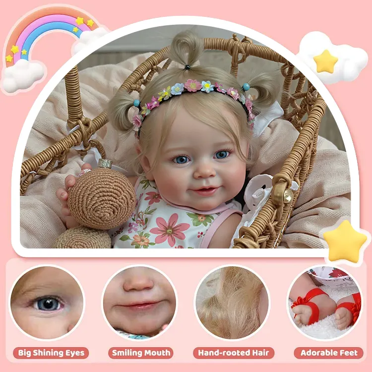 Heartbeat & Sound 20" Handmade Reborn Baby Open Eyes Doll Reborn Baby Toddlers Girl, photograph 2