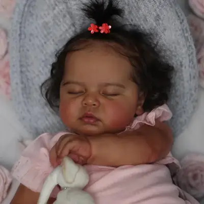 Heartbeat & Sound 20" Lifelike Poseable Newborn African American Dolls Kids Play
