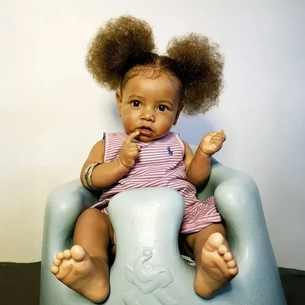 Heartbeat & Sound African American 20" Nalani Super Trending Black Silicone Vinyl, photograph 2