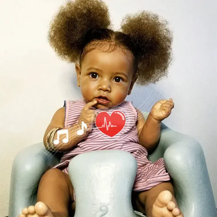 Heartbeat & Sound African American 20" Nalani Super Trending Black Silicone Vinyl, photograph 3
