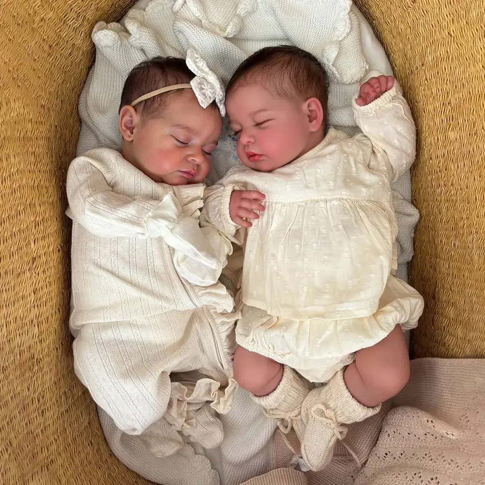 Heatbeat Coos and Breath 20" Sweet Sleeping Dreams Reborn Newborn Twins Sisters
