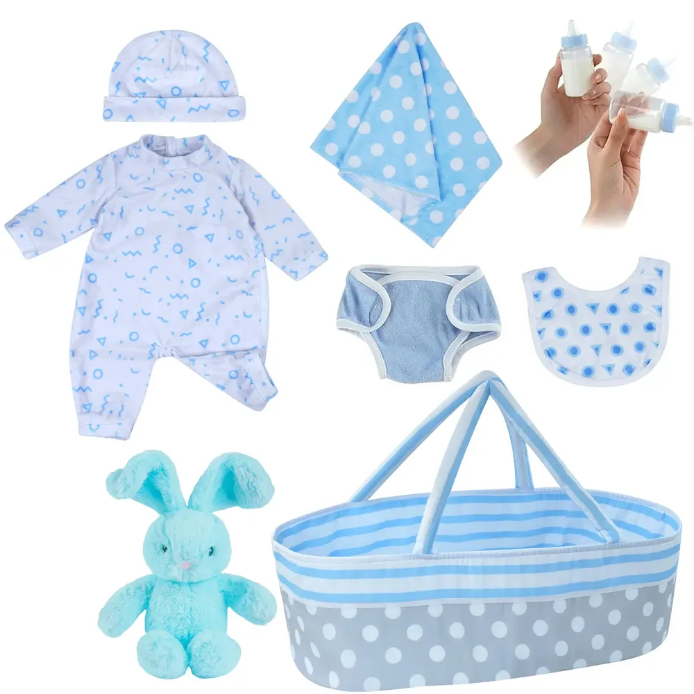 17"-22" [It's a Boy!] Adoption Reborn Baby Clothes Essentials-8pcs Gift Set, photograph 2