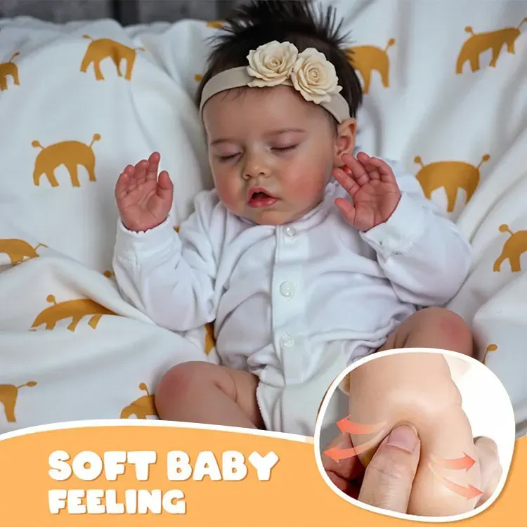 Super Lifelike 17" Silicone Vinyl Reborn Sleeping Newborn Baby Real Doll Girl, photograph 3