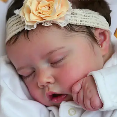Realistic Reborn Eyes Blinking 17" Silicone Vinyl Newborn Sleeping Baby Doll Girl