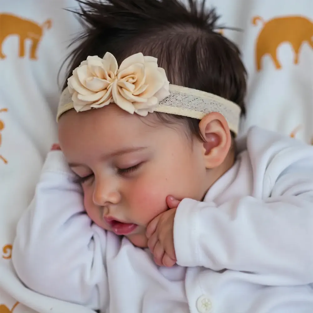 Realistic Reborn Eyes Blinking 17" Silicone Vinyl Newborn Sleeping Baby Doll Girl, photograph 2