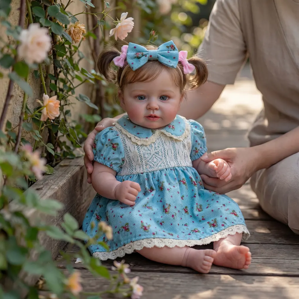 Lifelike Reborn Baby Girl with Clear Blinking Eyes, 20" Toddlers with Smooth Brown