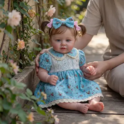 Lifelike Reborn Baby Girl with Clear Blinking Eyes, 20" Toddlers with Smooth Brown