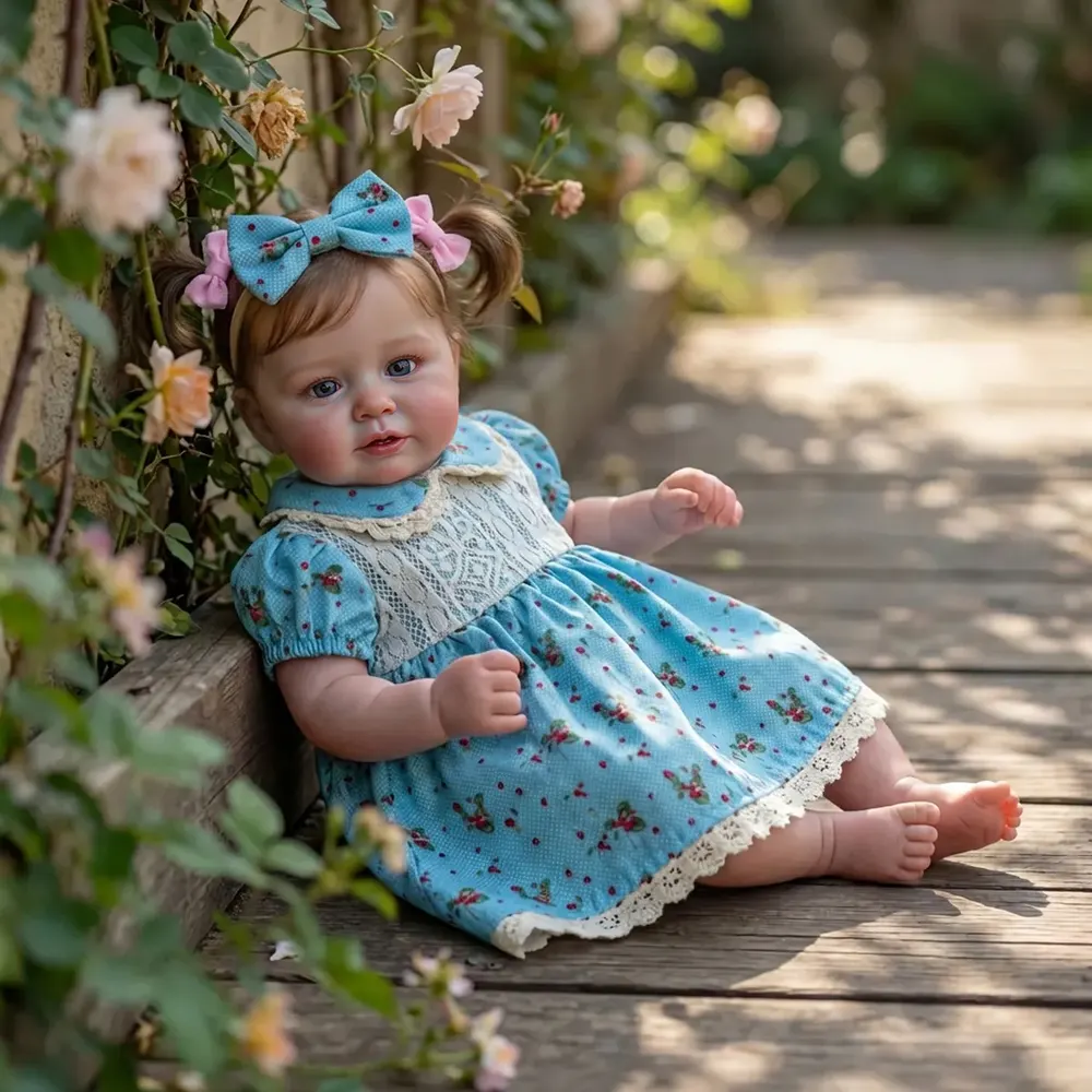 Lifelike Reborn Baby Girl with Clear Blinking Eyes, 20" Toddlers with Smooth Brown, photograph 2