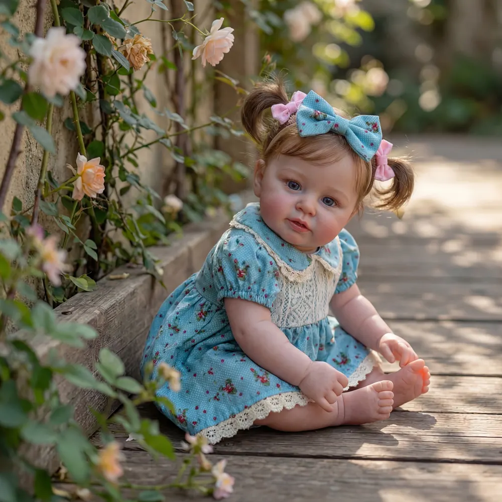 Lifelike Reborn Baby Girl with Clear Blinking Eyes, 20" Toddlers with Smooth Brown, photograph 4