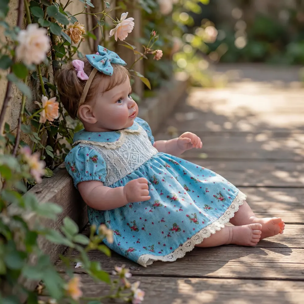 Lifelike Reborn Baby Girl with Clear Blinking Eyes, 20" Toddlers with Smooth Brown, photograph 6