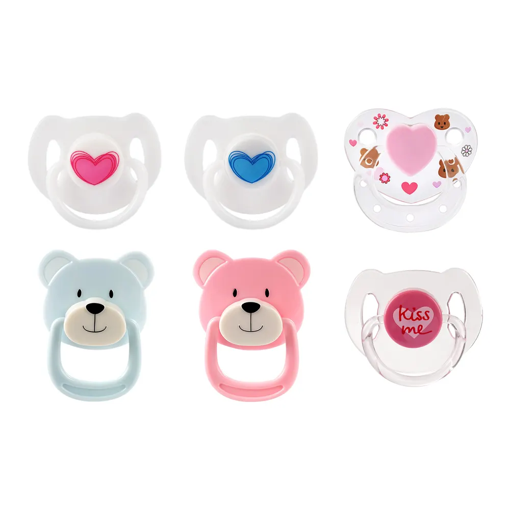 Love Bear Pacifier 6 Piece Set for Reborn Baby Dolls Doll Accessories