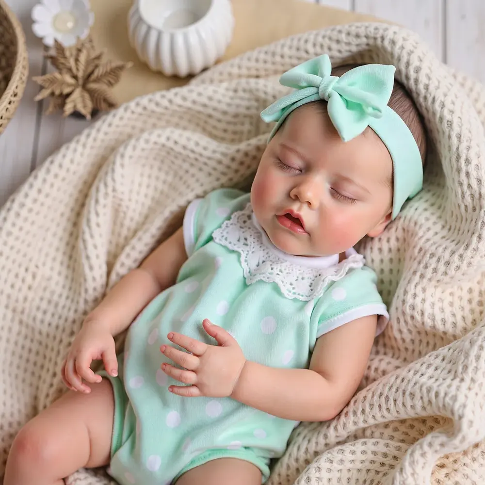 17" Lifelike Reborn Painted Hair Sweet Dreams Sleeping Baby Doll Girl Galose, photograph 3