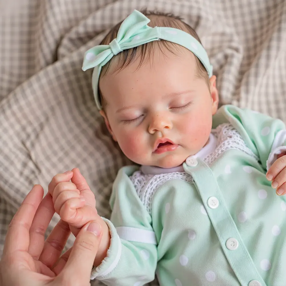 17" Lifelike Reborn Painted Hair Sweet Dreams Sleeping Baby Doll Girl Galose, photograph 5