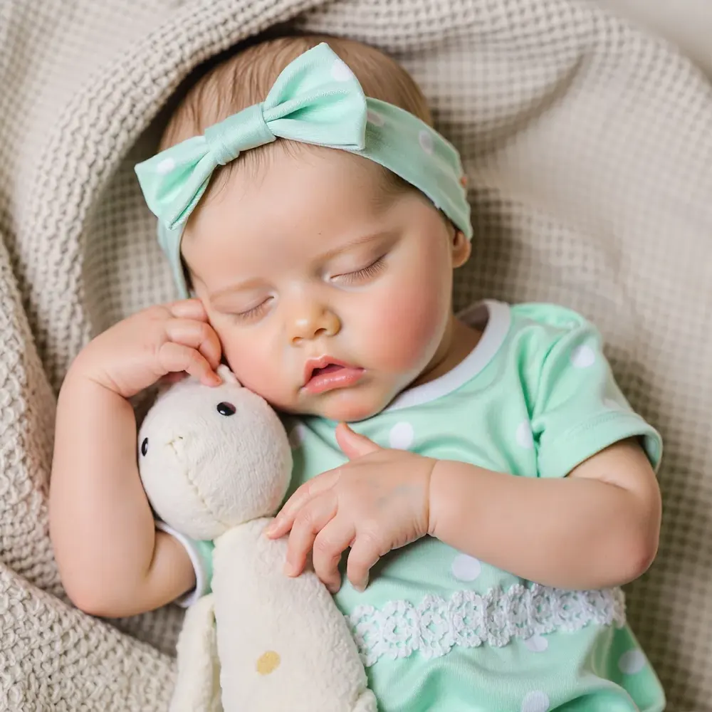 17" Lifelike Reborn Painted Hair Sweet Dreams Sleeping Baby Doll Girl Galose, photograph 6