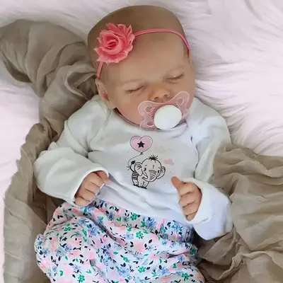 17" Lifelike Sleeping Weighted Silicone Vinyl Newborn Baby Girl Doll Named Nariatee
