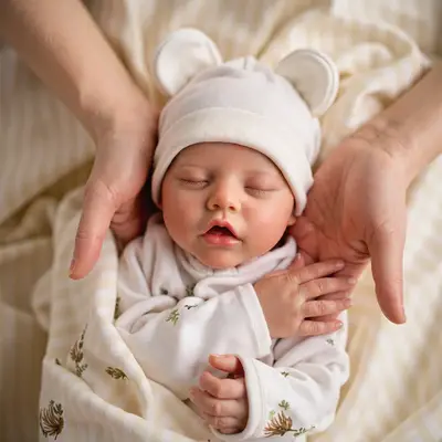 17" Lifelike Sleeping Weighted Silicone Vinyl Newborn Baby Girl Doll Named Nisina