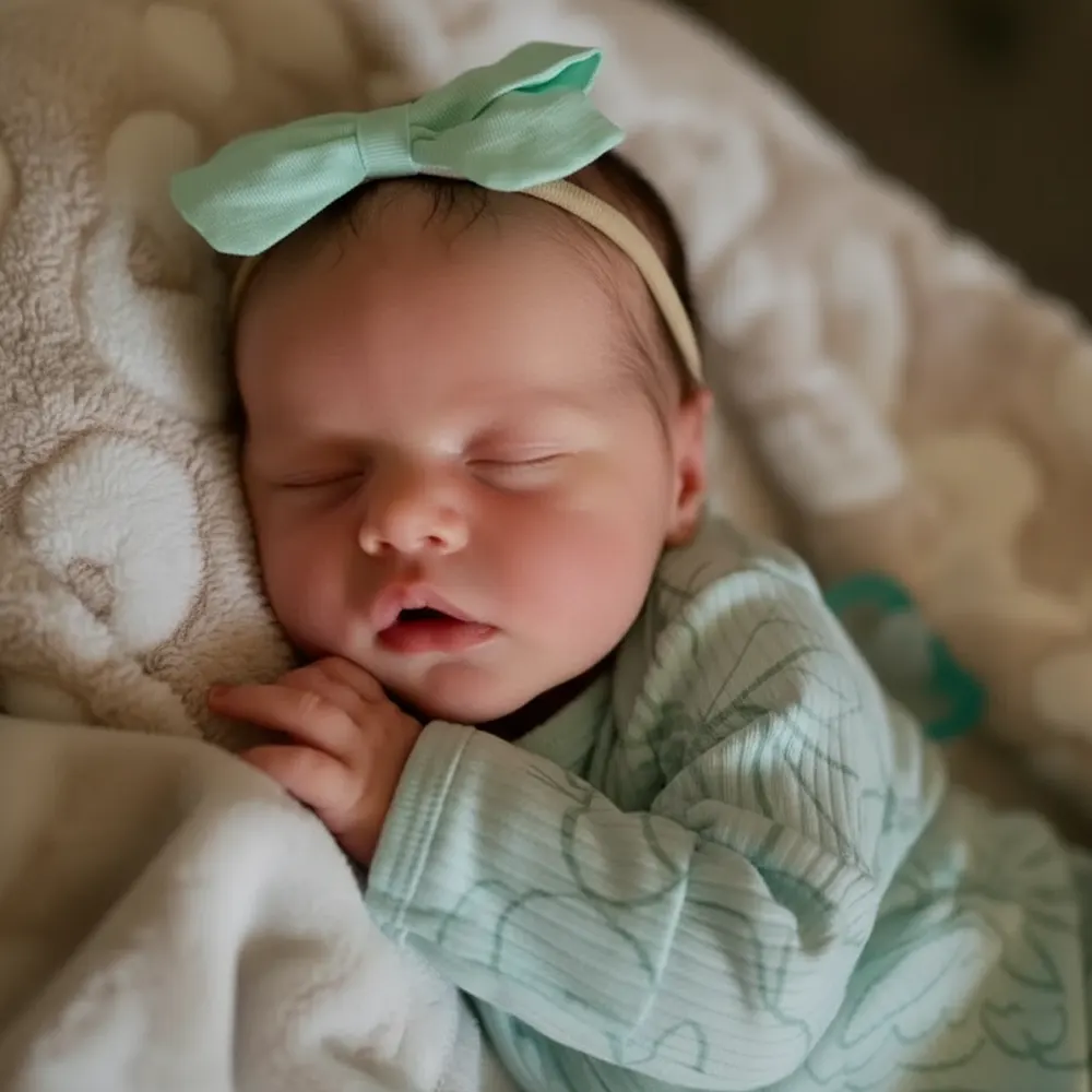 17" Real Lifelike Sleeping Girl Reborn Soft Silicone Vinyl Baby Doll Enkira, photograph 2