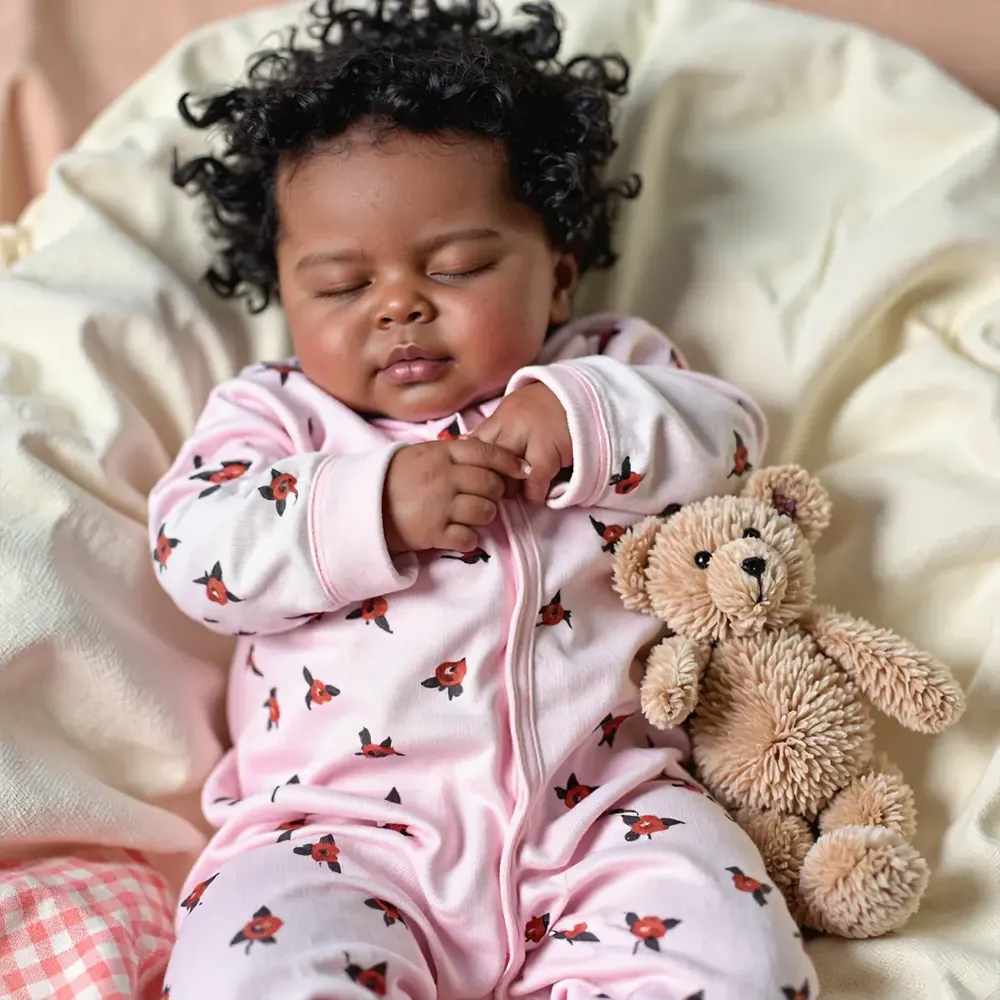 20" African American Reborn Baby Girl Doll with Heartbeat, photograph 2