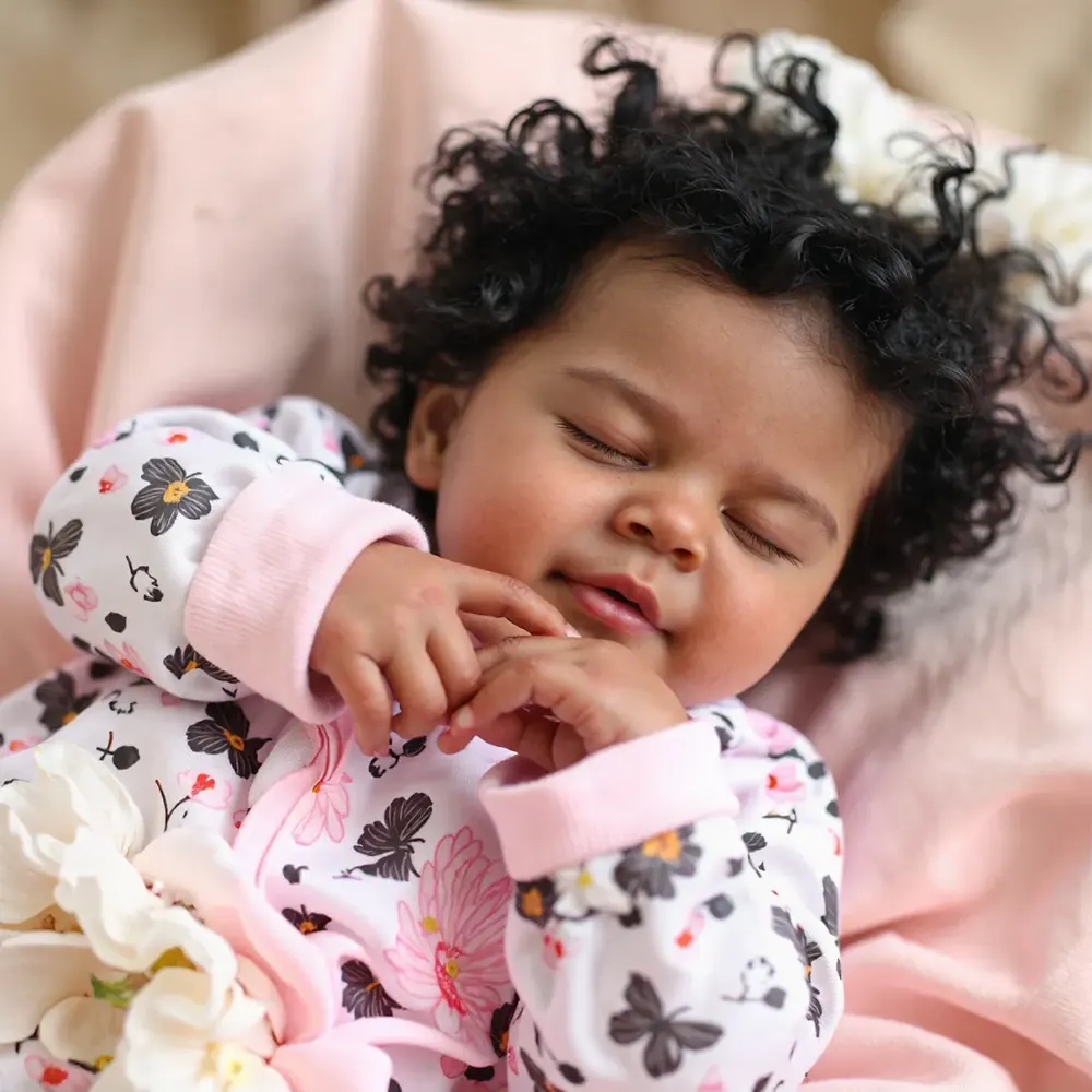 20" African American Reborn Baby Girl Doll with Heartbeat, photograph 3